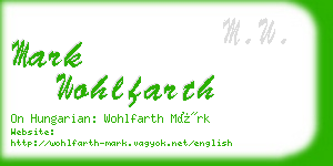 mark wohlfarth business card